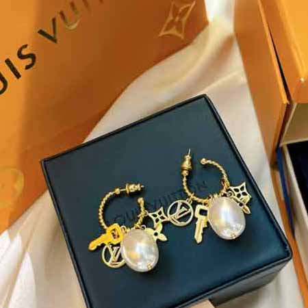 LV路易威登 秋冬 時尚 多花 鑰匙 珍珠 耳環