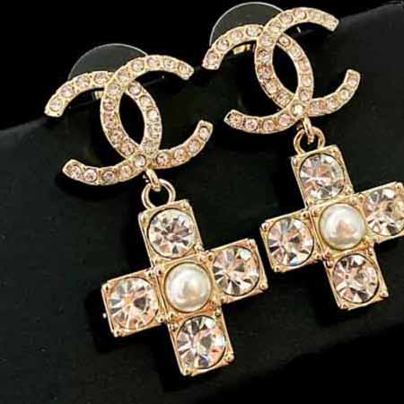 摩登都市耳釘 長方形字母大品牌ins簡約冷淡女十字架耳針