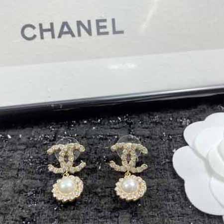 代買新款香奈經(jīng)典雙C字母鑲鉆珍珠愛心星星女