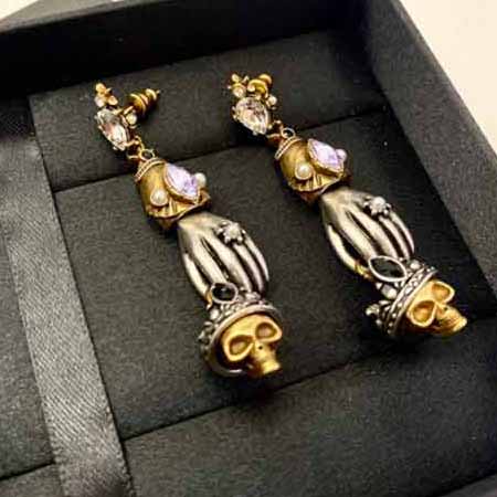Alexander McQueen高等品質代買級別經典鬼手重工耳環
