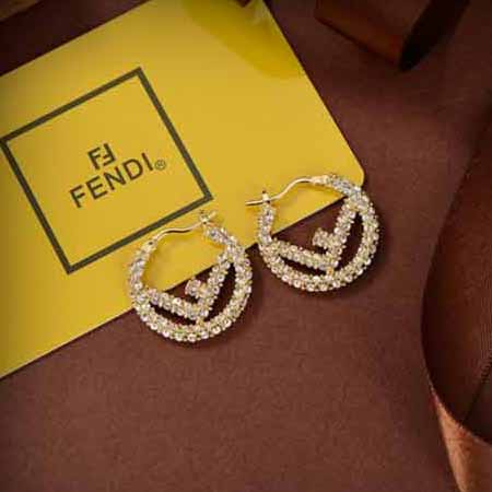 FENDI 芬迪時尚女款耳釘，高等定制logo耳釘