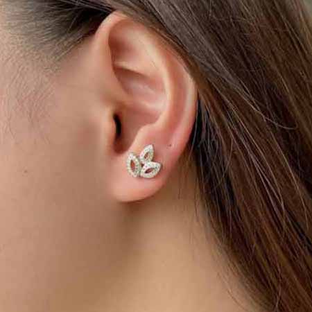 輕奢大品牌同款綠色鋯石微鑲四葉草女士S925耳釘耳環(huán)