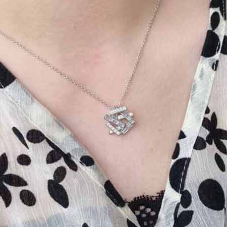 925純銀幾何項鏈輕奢小眾送女友 新款女簡約設計品牌高等感生日禮物