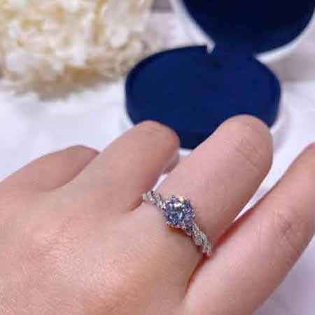 奢華六爪戒指鉆戒 S925純銀進口高碳鉆女戒指