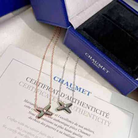 Chaumet新款女純銀毛衣鏈 高等設計小眾鎖骨鏈輕奢品