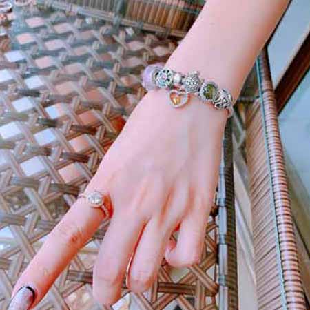 潘多拉女士的手鐲，高品質鑲嵌工藝，抖音網紅官網同款