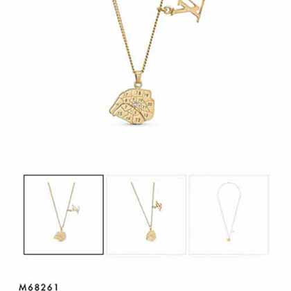 珍品網名品Louis Vuitton LV logo巴黎吊墜項鏈M6826