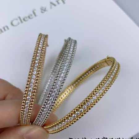 vca梵克雅寶定制華麗設計珠珠 滿鉆 窄版手鐲！
