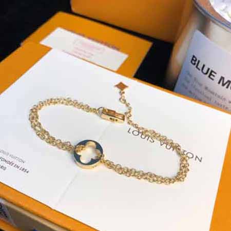 路易威登女士LV花卉鑲鉆手鏈Monogram四葉草手