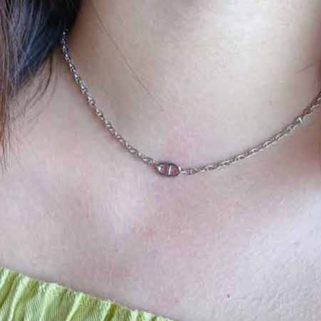 愛馬仕925高等精工版小豬鼻素鏈項鏈。