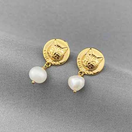 GUCCI大品牌珍珠耳釘前后高等感