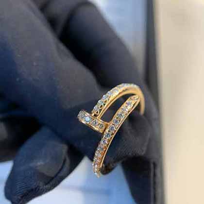 細版釘子滿鉆戒指 細版全鉆釘子