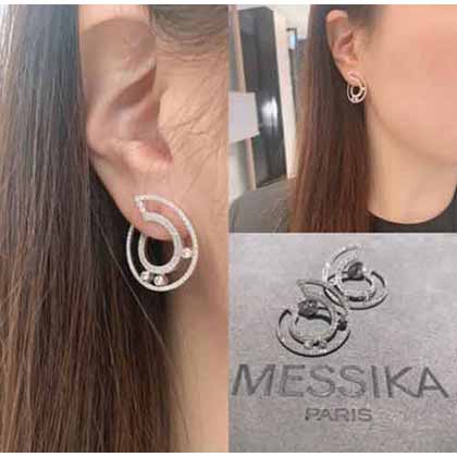 Messika 大品牌 梅西卡  鉆石 滑動 耳釘 火Move系列