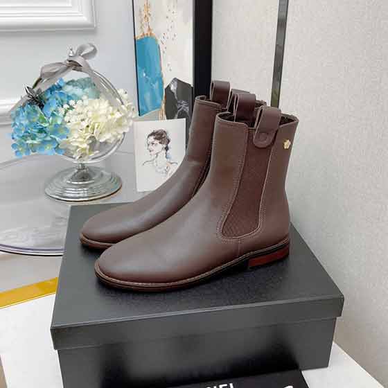 Chane品牌真皮馬丁靴女靴子 百搭大