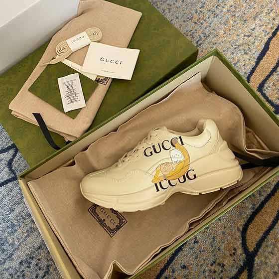 古奇1:1打造5D繪圖打印GG情侶老爹鞋，閃亮彩色