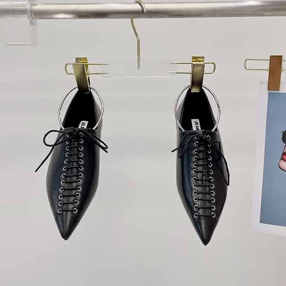 JIL SANDER代買級早秋綁帶系列小公主小清新風格的系帶單鞋