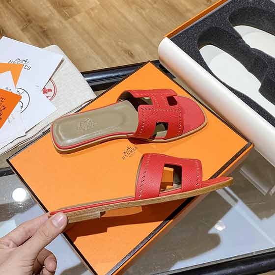 hermes女裝拖鞋 ，沖孔系列萬年經