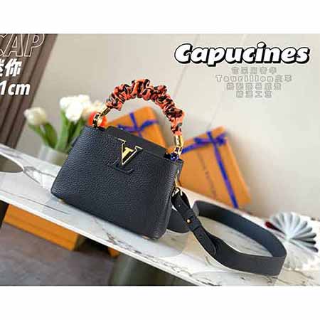 路易威登Taurillon皮革全皮單肩手提包 LV斜挎女包M5
