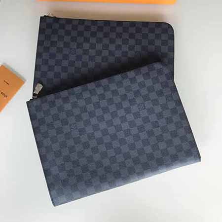 路易威登男士手包男真皮大容量手拿包商務(wù)休閑男包N64437 黑色