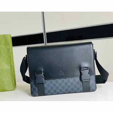 gucc名品男包 GG新款皮革翻蓋開