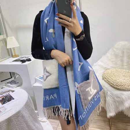 LV長款圍巾女士披肩春秋冬保暖圍脖高等紗巾大圍脖