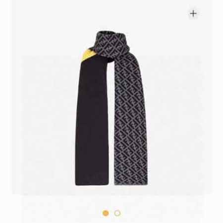 明星同款黑灰雙面羊絨圍巾Fendi披肩女士大品牌秋冬保暖圍脖
