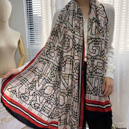 Burberry圍巾女冬季高等感字母大品牌時(shí)尚冬天加厚圍脖披肩兩用