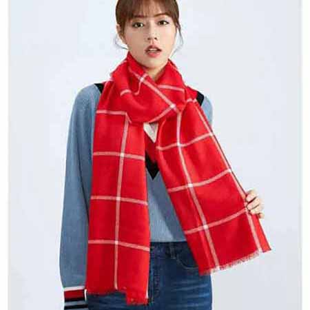 burbery雙面格子羊絨圍巾女冬季高等感時尚圍脖禮盒