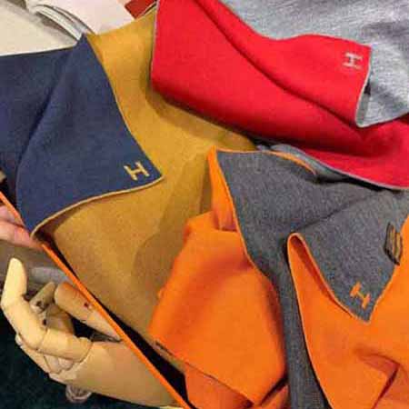 法式時尚大品牌款羊毛大方巾 Hermes秋冬絲絨圍巾披肩