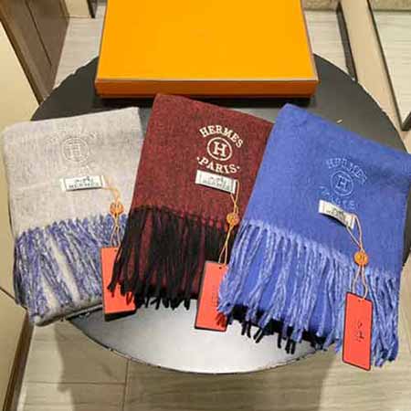 愛馬仕經(jīng)典大方大氣簡約雙面羊絨圍巾，尾單福利！