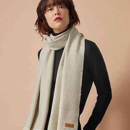 Herme圍巾女冬季復古氣質大品牌高等感加厚保暖圍脖羊絨披肩