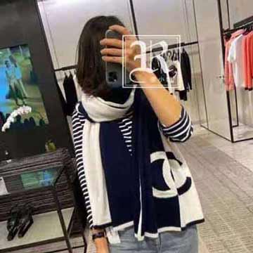 雙面羊絨圍巾 CHANE新款大品牌加厚保暖披肩 高等送禮圍脖