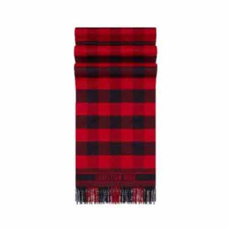 Dior和Harrods限量合作款時裝走秀款格紋羊絨圍巾披