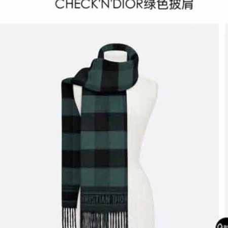 Dior和Harrods限量合作款時裝走秀款格紋羊絨圍巾披