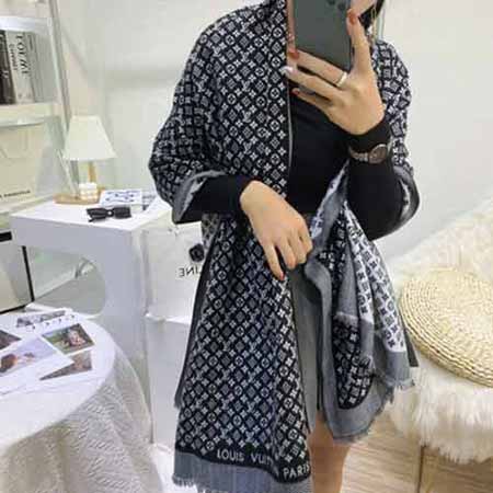 Louis Vuitton路易威登羊絨混紡仿大品牌圍巾