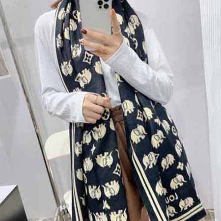 路易威登大品牌氣質女士新款圖案圍巾 兩用披肩