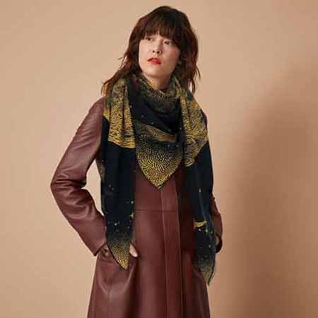 愛馬仕圍巾披肩女秋冬季百搭高等感仿羊絨老花大品牌女士圍脖