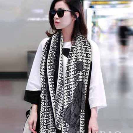 高等客供蜂窩羊絨長巾一枝山茶花長巾搶VIP推存