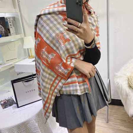 HERMèS歐美大品牌氣質(zhì)秋冬薄款保暖圍巾披肩