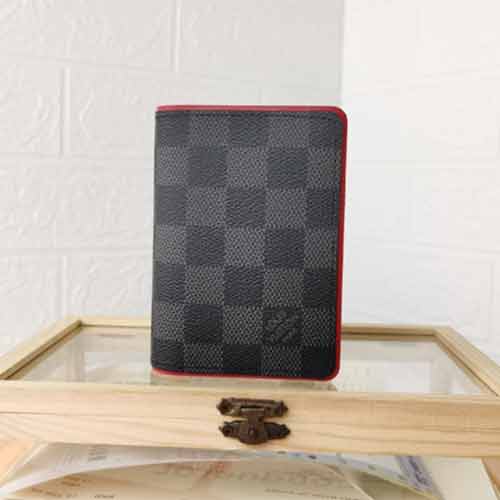 LV原版Damier Graphite帆布口袋錢夾N63144黑