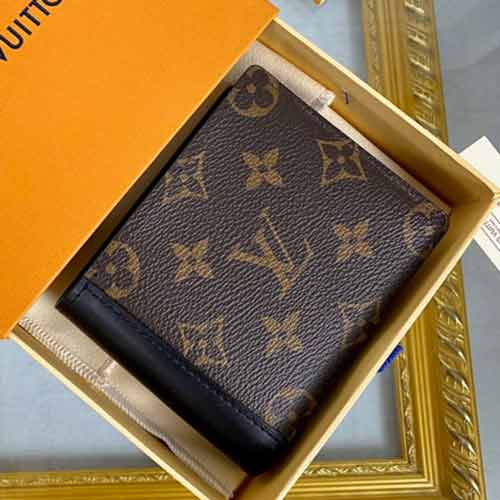 LV經典老花棋對折錢夾卡包 路易威登男士短款錢包M69408