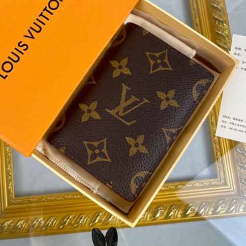 LV咖啡老花卡包M68905 路易威登經(jīng)典款 口袋錢