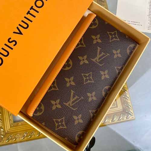 LV棋盤格棕色BRAZZA長款對折