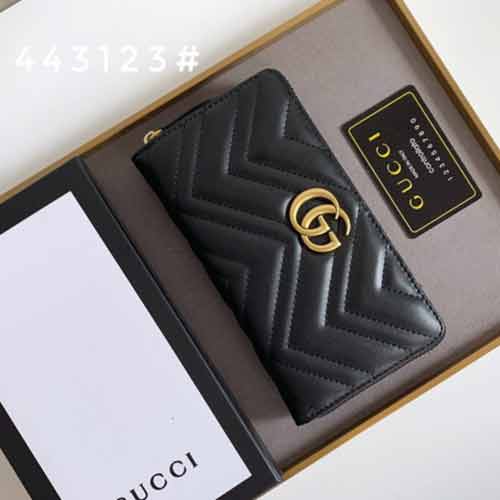 古奇長款皮夾真皮多卡位大容量高等