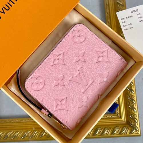 路易威登造型經(jīng)典Zippy拉鏈零錢包M60574！粉色！