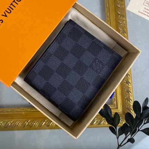 LV路易威登黑色棋盤格男士短款錢包M62288