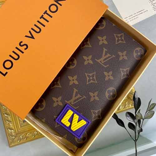 LV新款Brazza錢夾M80523，經典Monogram帆布點綴