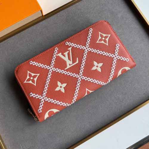 LV銀V閃耀荔枝紋Zippy錢夾M81141，全拉鏈守護奢