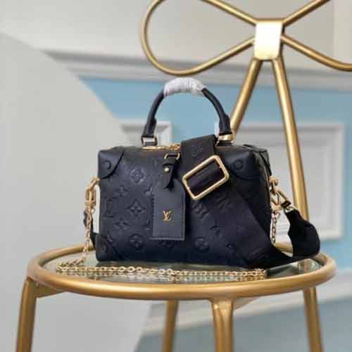 LV黑色經典軟面版本Petite Malle Souple手袋，