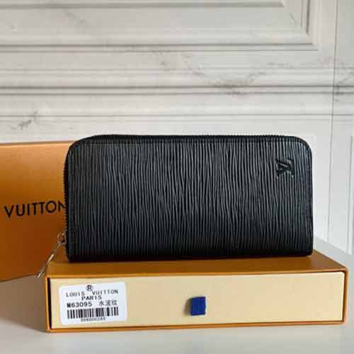 路易威登男士豎款拉鏈錢夾，優雅氣